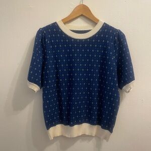 Blue Patterned Women's Top